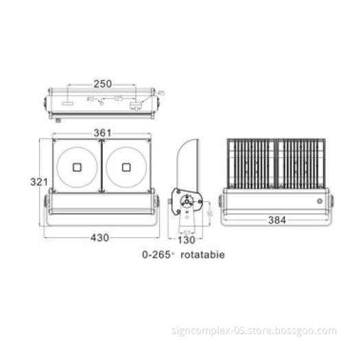 Versat is a modular designed LED flood light, over 50% more energy-efficient than traditional light.